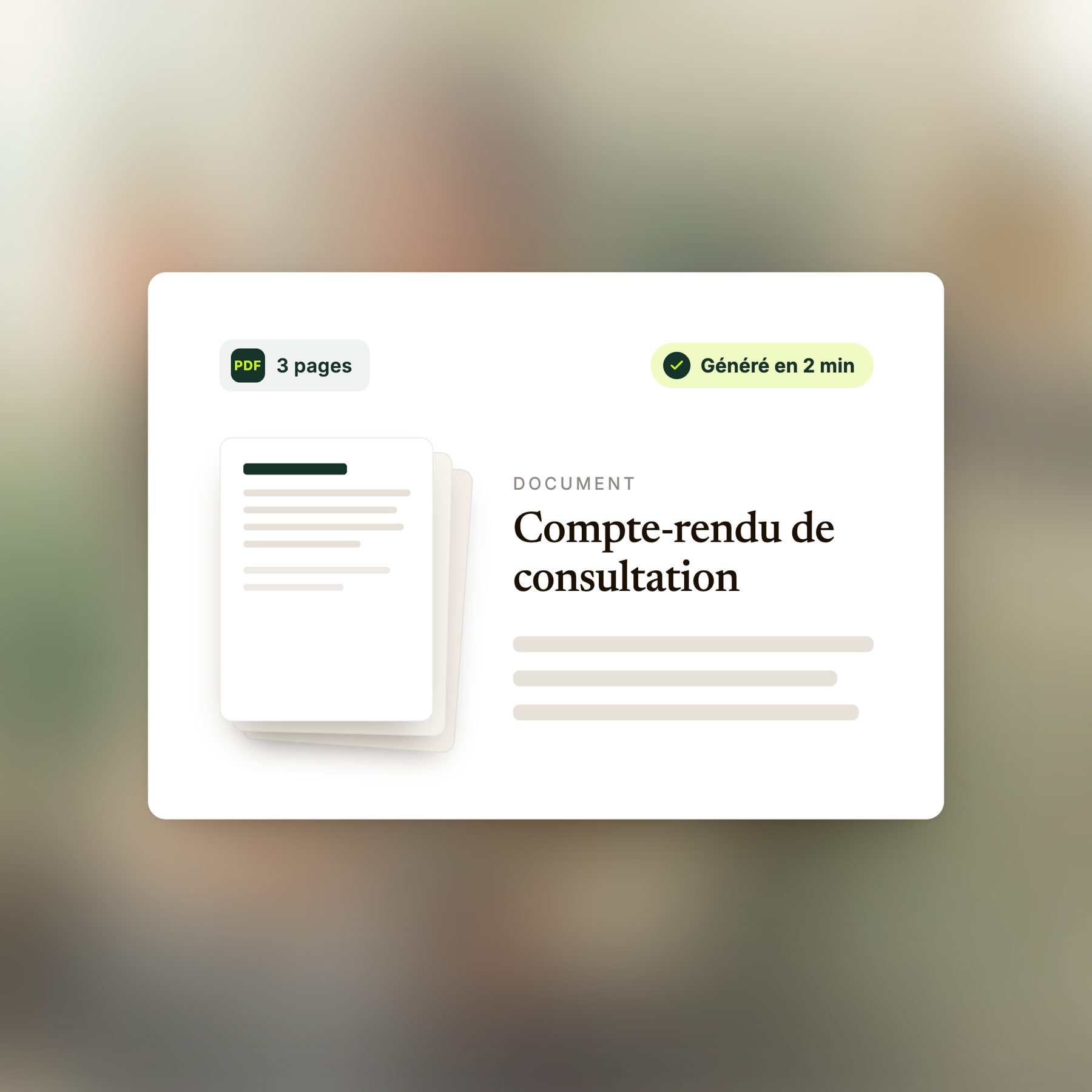 Compte-rendu de consultation généré en PDF